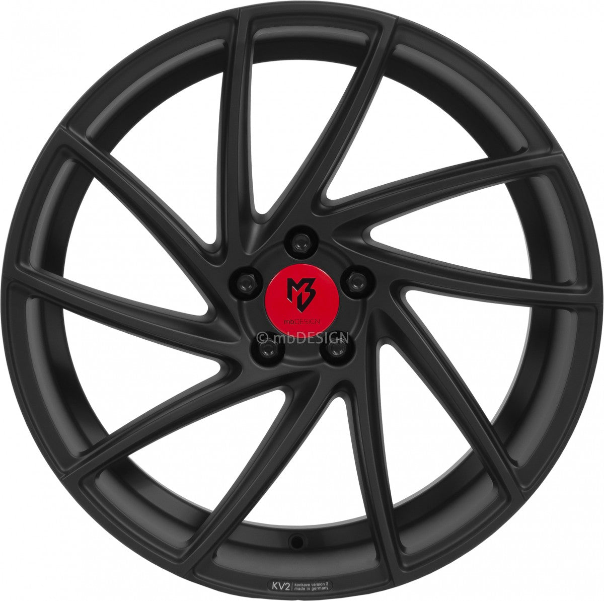 Mbdesign KV2 schwarz stumpfmatt Alufelge 8.5x19 Zoll ET42 LK 5x120 ML72.5 – Bild 2