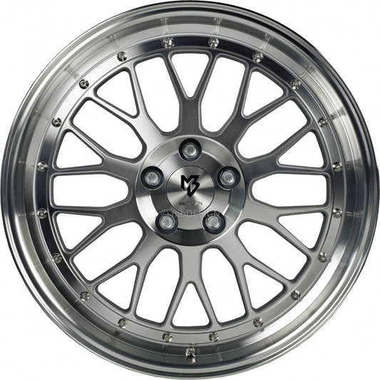 Mbdesign LV1 silber glänzend voll poliert Alufelge 7.5x18 Zoll ET40 LK 5x100 ML67.1 – Bild 2