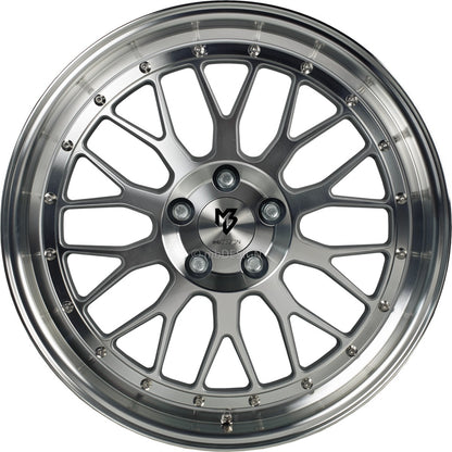 Mbdesign LV1 silber glänzend voll poliert Alufelge 7.5x18 Zoll ET40 LK 5x100 ML67.1 – Bild 2