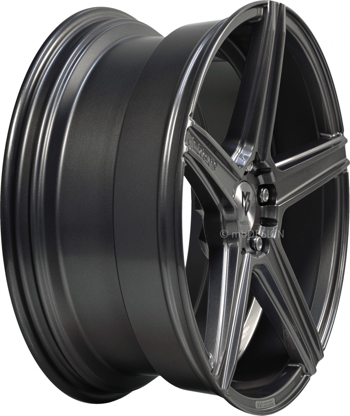 Mbdesign KV1 grau glänzend Alufelge 8.5x20 Zoll ET45 LK 5x112 ML75 – Bild 3