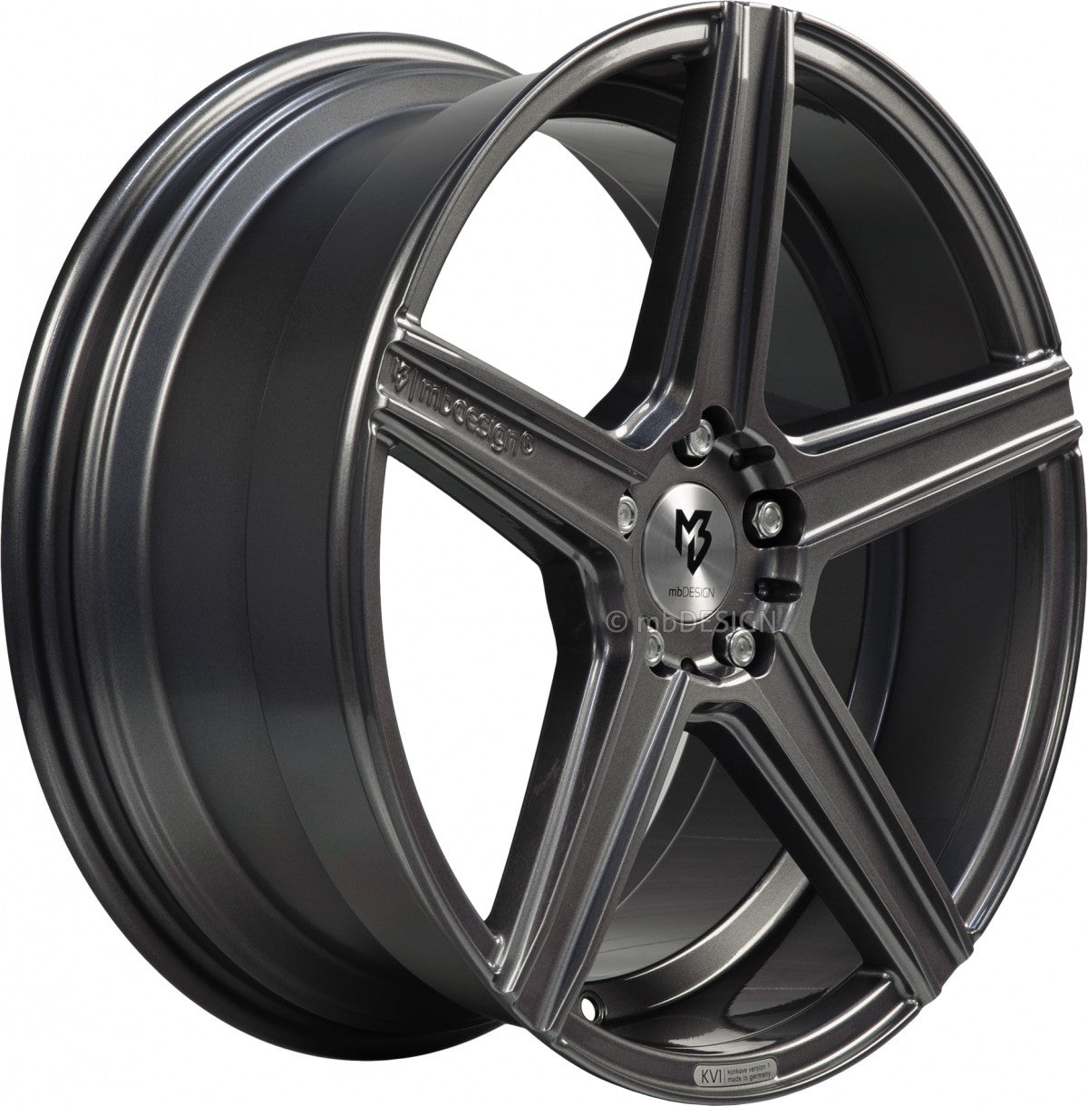 Mbdesign KV1 grau glänzend Alufelge 9x20 Zoll ET34 LK 5x112 ML75 – Bild 2