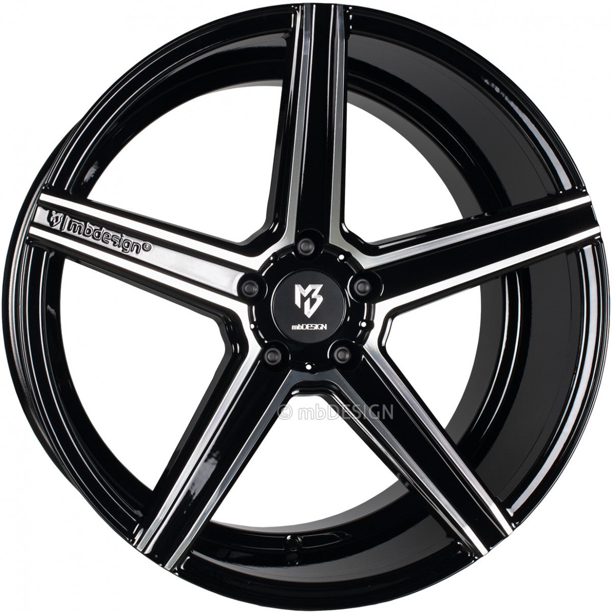 Mbdesign KV1 schwarz glänzend poliert Alufelge 10.5x20 Zoll ET50 LK 5x112 ML75