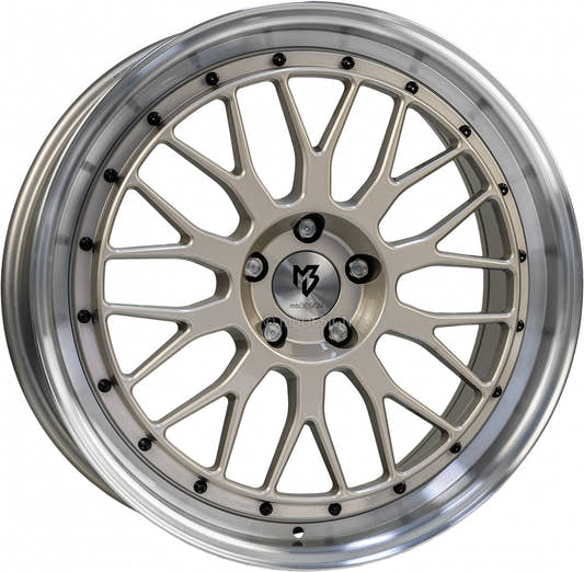 Mbdesign LV1 champagner glänzend poliert Alufelge 7x17 Zoll ET35 LK 4x108 ML67.1