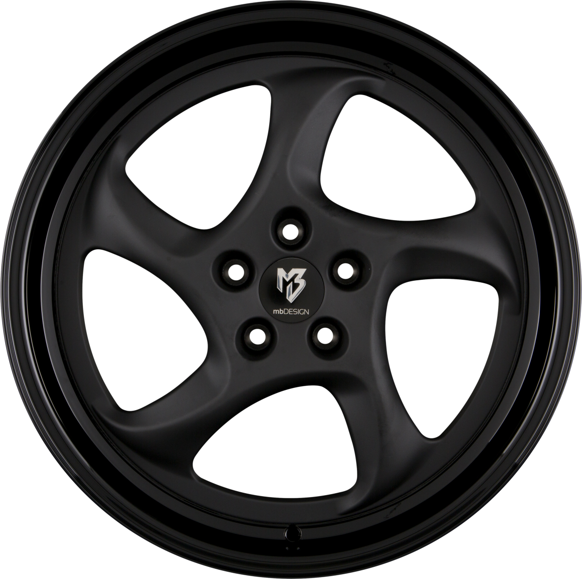 Mbdesign Turbo Stern Schwarz Stumpfmatt Bett Glanzschwarz Alufelge 8.5x19 Zoll ET45 LK 5x114.3 ML75