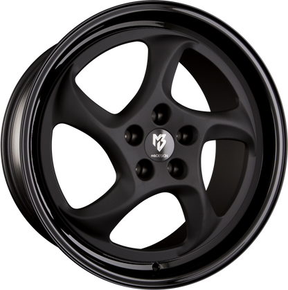 Mbdesign Turbo Stern Schwarz Stumpfmatt Bett Glanzschwarz Alufelge 8.5x19 Zoll ET45 LK 5x114.3 ML75 – Bild 2