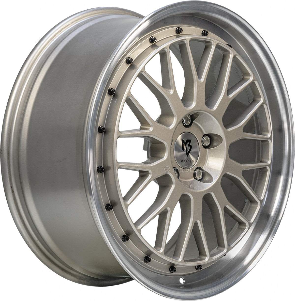 Mbdesign LV1 champagner glänzend poliert Alufelge 8.5x19 Zoll ET35 LK 5x112 ML75 – Bild 2