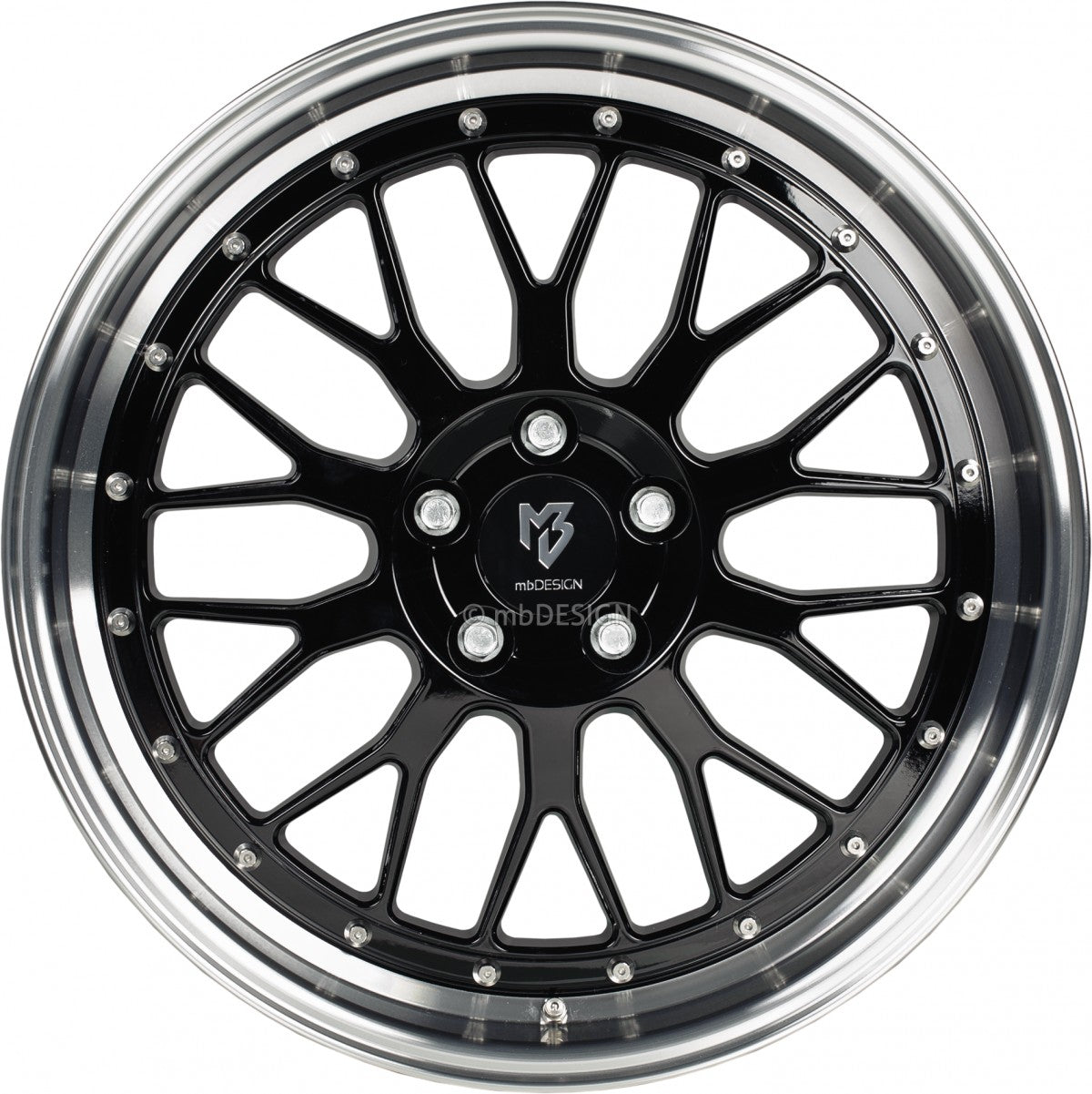 Mbdesign LV1 schwarz glänzend poliert Alufelge 8.5x20 Zoll ET40 LK 5x115 ML75 – Bild 2