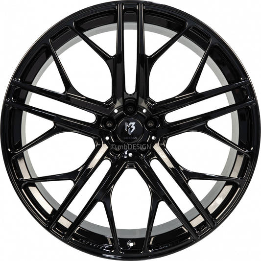 Mbdesign SF1 schwarz glänzend Alufelge 9.5x21 Zoll ET30 LK 5x120 ML75 – Bild 2