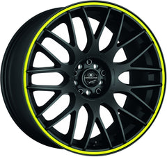 Barracuda Karizzma mattblack PureSports / Color Trim gelb Alufelge 7.5x17 Zoll ET38 LK 4x98 ML73.1