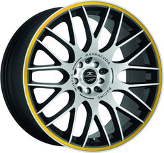 Barracuda Karizzma mattblack-polished / Color Trim gelb Alufelge 7.5x17 Zoll ET38 LK 4x98 ML73.1