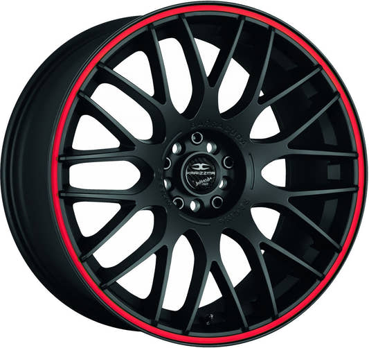 Barracuda Karizzma mattblack PureSports / Color Trim rot 7.5x17 ET35 - LK5/100 ML73.1
