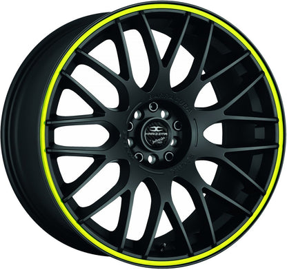 Barracuda Karizzma mattblack PureSports / Color Trim gelb 7.5x17 ET35 - LK5/100 ML73.1