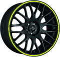 Barracuda Karizzma mattblack PureSports / Color Trim gelb Alufelge 8x18 Zoll ET40 LK 5x108 ML73.1