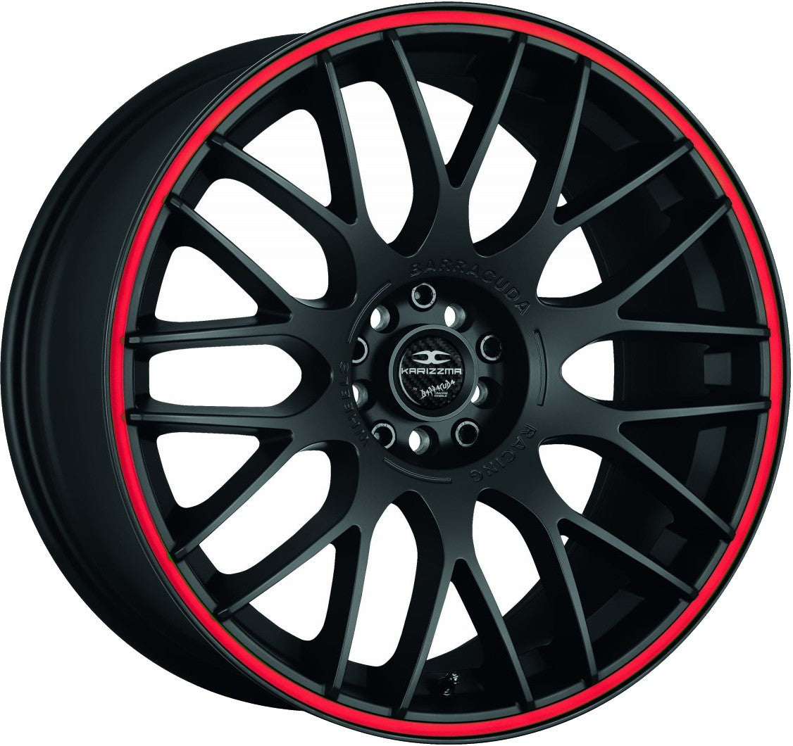 Barracuda Karizzma mattblack PureSports / Color Trim rot 8x18 ET38 - LK5/110 ML72.6