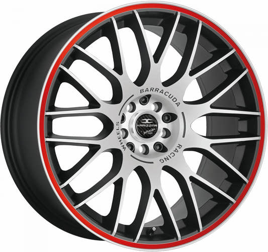 Barracuda Karizzma mattblack-polished / Color Trim rot 8x18 ET38 - LK5/110 ML72.6