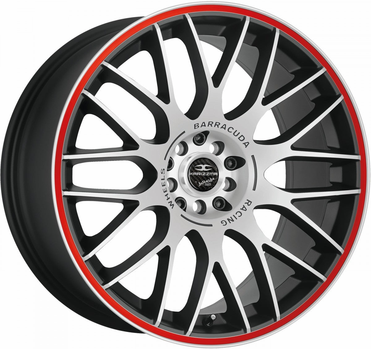 Barracuda Karizzma mattblack-polished / Color Trim rot 8x18 ET38 - LK5/110 ML72.6