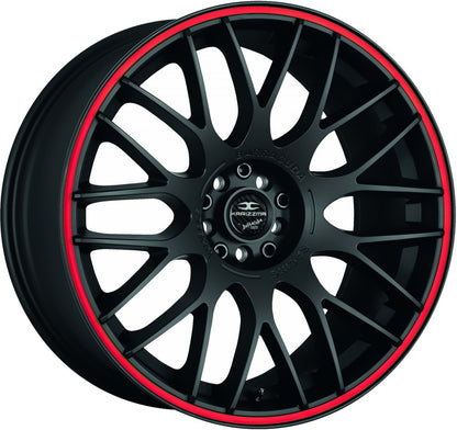 Barracuda Karizzma mattblack PureSports / Color Trim rot Alufelge 8.5x19 Zoll ET32 LK 5x100 ML73.1