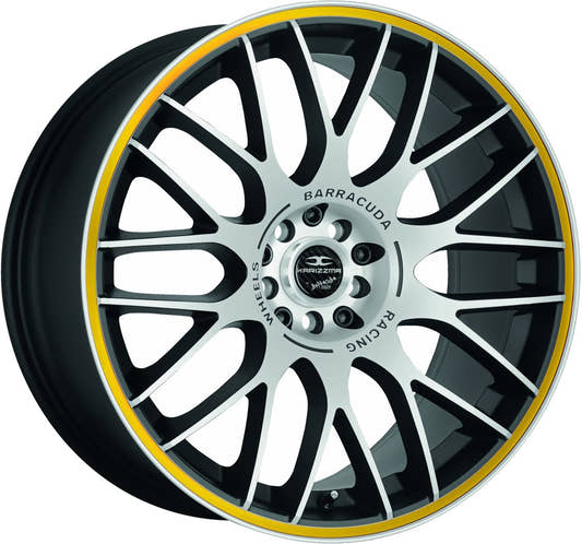 Barracuda Karizzma mattblack-polished / Color Trim gelb 8.5x19 ET40 - LK5/108 ML73.1