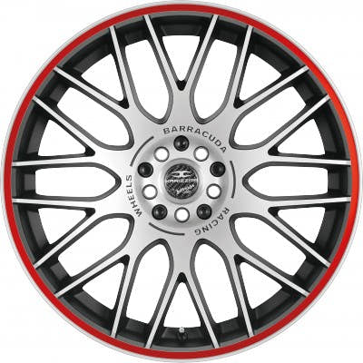 Barracuda Karizzma mattblack-polished / Color Trim rot Alufelge 8.5x19 Zoll ET38 LK 5x110 ML72.6 – Bild 2
