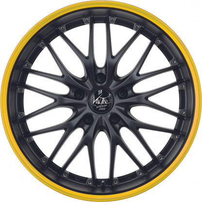 Barracuda Voltec T6 mattblack PureSports / Color Trim gelb 7x17 ET38 - LK4/100 ML73.1