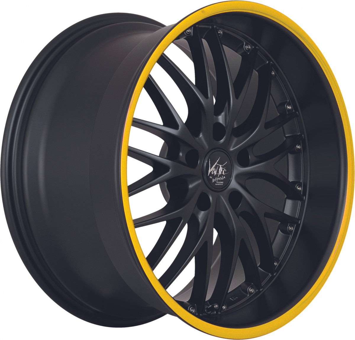 Barracuda Voltec T6 mattblack PureSports / Color Trim gelb 7x17 ET38 - LK4/100 ML73.1