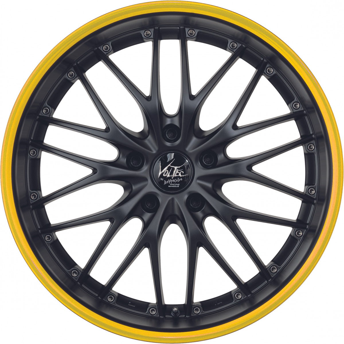 Barracuda Voltec T6 mattblack PureSports / Color Trim gelb 8x18 ET45 - LK5/112 ML73.1