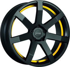 Corspeed Challenge mattblack PureSports / Undercut Color Trim gelb Alufelge 8.5x20 Zoll ET45 LK 5x112 ML73.1