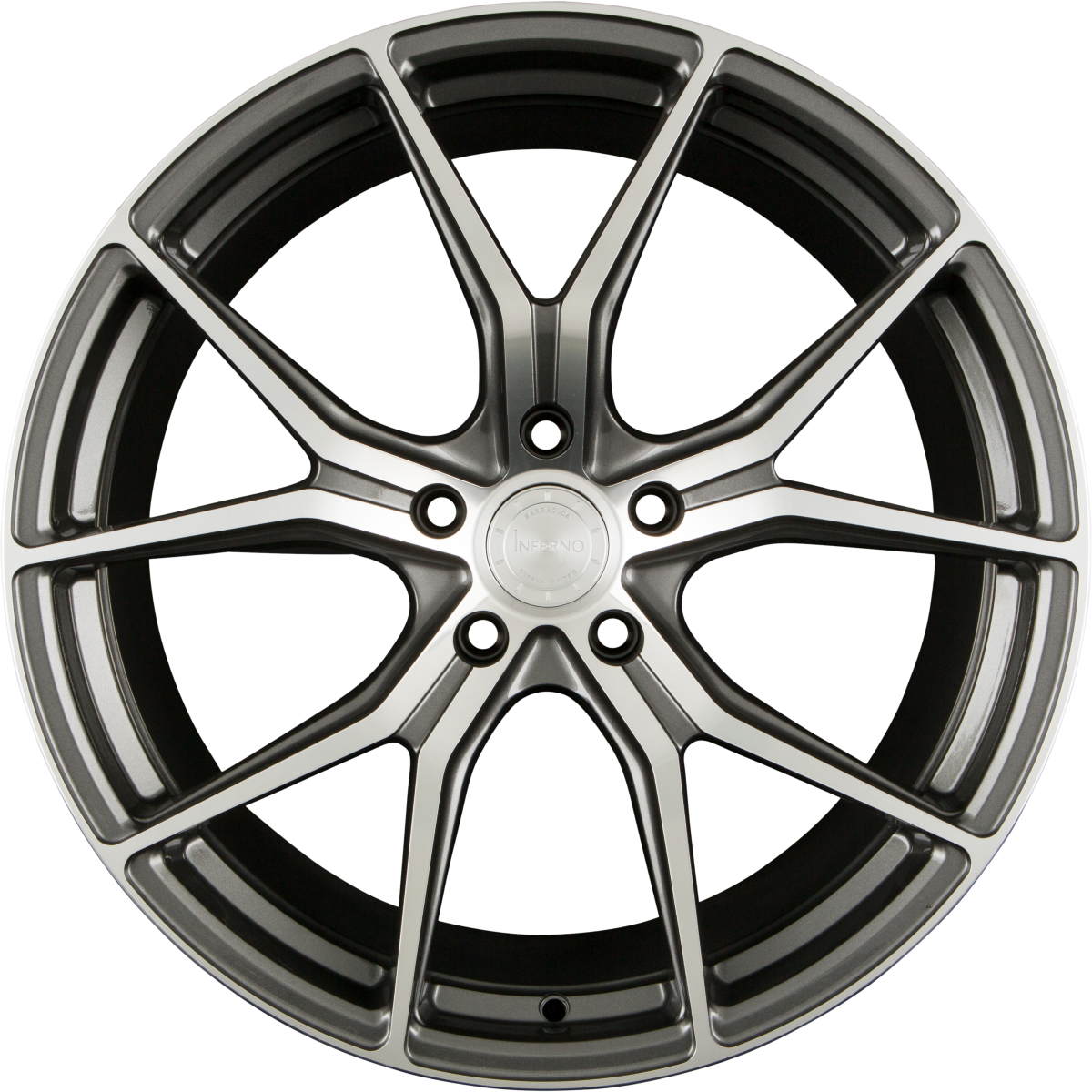 Barracuda Inferno higloss-gunmetal-polished Alufelge 8.5x19 Zoll ET45 LK 5x112 ML73.1 – Bild 3