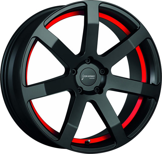 Corspeed Challenge mattblack PureSports / Undercut Color Trim rot 8.5x19 ET32 - LK5/112 ML73.1