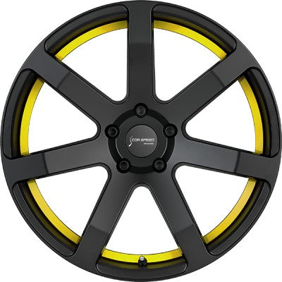 Corspeed Challenge mattblack PureSports / Undercut Color Trim gelb 8.5x19 ET32 - LK5/112 ML73.1 – Bild 2