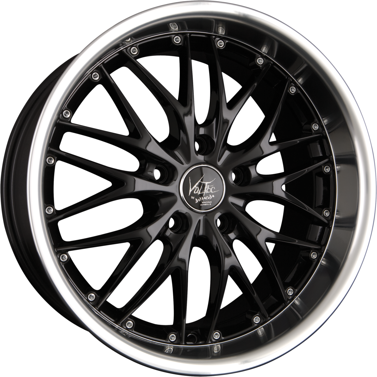 Barracuda Voltec T6 Highgloss Black Inox Lip Alufelge 8x19 Zoll ET40 LK 5x114.3 ML73.1 – Bild 2