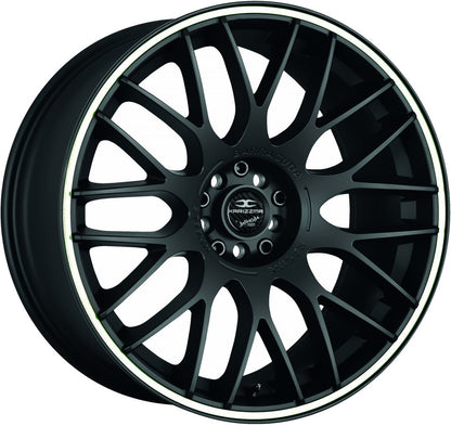 Barracuda Karizzma mattblack PureSports / Color Trim weiss - DS25 Alufelge 8x18 Zoll ET13 LK 4x100 ML73.1