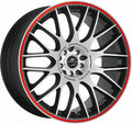 Barracuda Karizzma mattblack-polished / Color Trim rot - DS25 Alufelge 8x18 Zoll ET13 LK 4x100 ML73.1