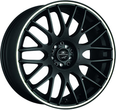 Barracuda Karizzma mattblack PureSports / Color Trim weiss - DS30 Alufelge 8x18 Zoll ET8 LK 4x100 ML73.1