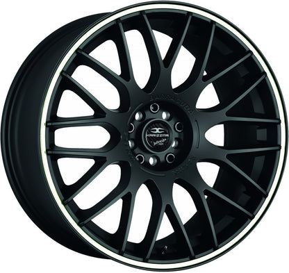 Barracuda Karizzma mattblack PureSports / Color Trim weiss - DS30 Alufelge 8x18 Zoll ET8 LK 4x100 ML73.1