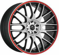 Barracuda Karizzma mattblack-polished / Color Trim rot - DS30 Alufelge 8x18 Zoll ET8 LK 4x100 ML73.1