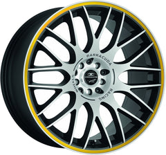 Barracuda Karizzma mattblack-polished / Color Trim gelb - DS30 Alufelge 8x18 Zoll ET8 LK 4x100 ML73.1