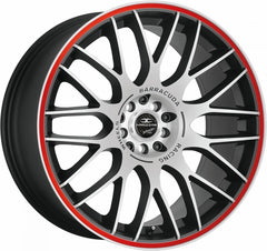Barracuda Karizzma mattblack-polished / Color Trim rot - DS3 Alufelge 8x18 Zoll ET35 LK 5x110 ML72.6