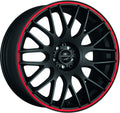 Barracuda Karizzma mattblack PureSports / Color Trim rot - DS5 Alufelge 8x18 Zoll ET40 LK 5x112 ML73.1