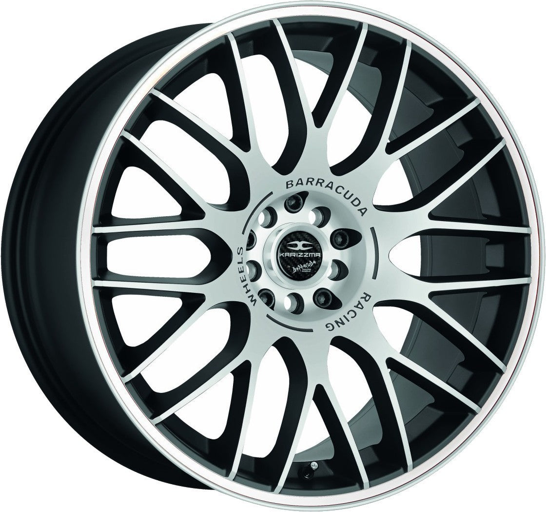 Barracuda Karizzma mattblack-polished / Color Trim weiss - DS5 Alufelge 8x18 Zoll ET40 LK 5x112 ML73.1