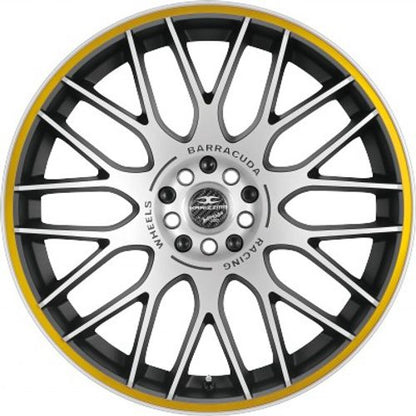 Barracuda Karizzma mattblack-polished / Color Trim gelb - DS5 Alufelge 8x18 Zoll ET40 LK 5x112 ML73.1 – Bild 2