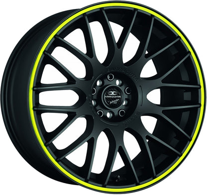 Barracuda Karizzma mattblack PureSports / Color Trim gelb - DS5 Alufelge 8.5x19 Zoll ET33 LK 5x110 ML72.6