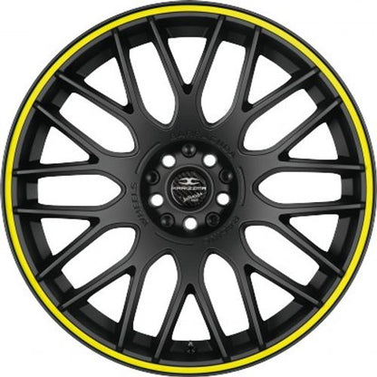 Barracuda Karizzma mattblack PureSports / Color Trim gelb - DS10 Alufelge 8.5x19 Zoll ET28 LK 5x110 ML72.6 – Bild 2