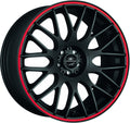 Barracuda Karizzma mattblack PureSports / Color Trim rot - DS15 Alufelge 8.5x19 Zoll ET23 LK 5x110 ML72.6