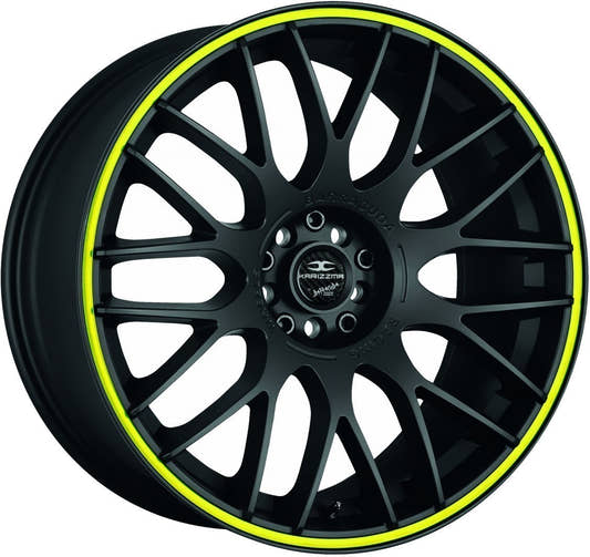 Barracuda Karizzma mattblack PureSports / Color Trim gelb - DS15 Alufelge 8.5x19 Zoll ET23 LK 5x110 ML72.6