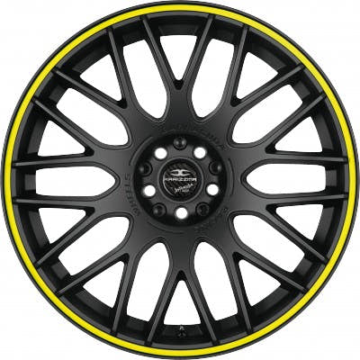 Barracuda Karizzma mattblack PureSports / Color Trim gelb - DS15 Alufelge 8.5x19 Zoll ET23 LK 5x110 ML72.6 – Bild 2