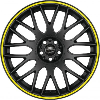 Barracuda Karizzma mattblack PureSports / Color Trim gelb - DS15 Alufelge 8.5x19 Zoll ET23 LK 5x110 ML72.6 – Bild 2