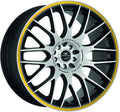 Barracuda Karizzma mattblack-polished / Color Trim gelb - DS15 Alufelge 8.5x19 Zoll ET23 LK 5x110 ML72.6