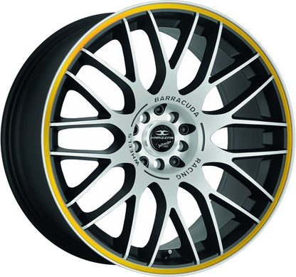 Barracuda Karizzma mattblack-polished / Color Trim gelb - DS15 Alufelge 8.5x19 Zoll ET23 LK 5x110 ML72.6