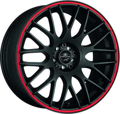 Barracuda Karizzma mattblack PureSports / Color Trim rot - DS20 Alufelge 8.5x19 Zoll ET18 LK 5x110 ML72.6